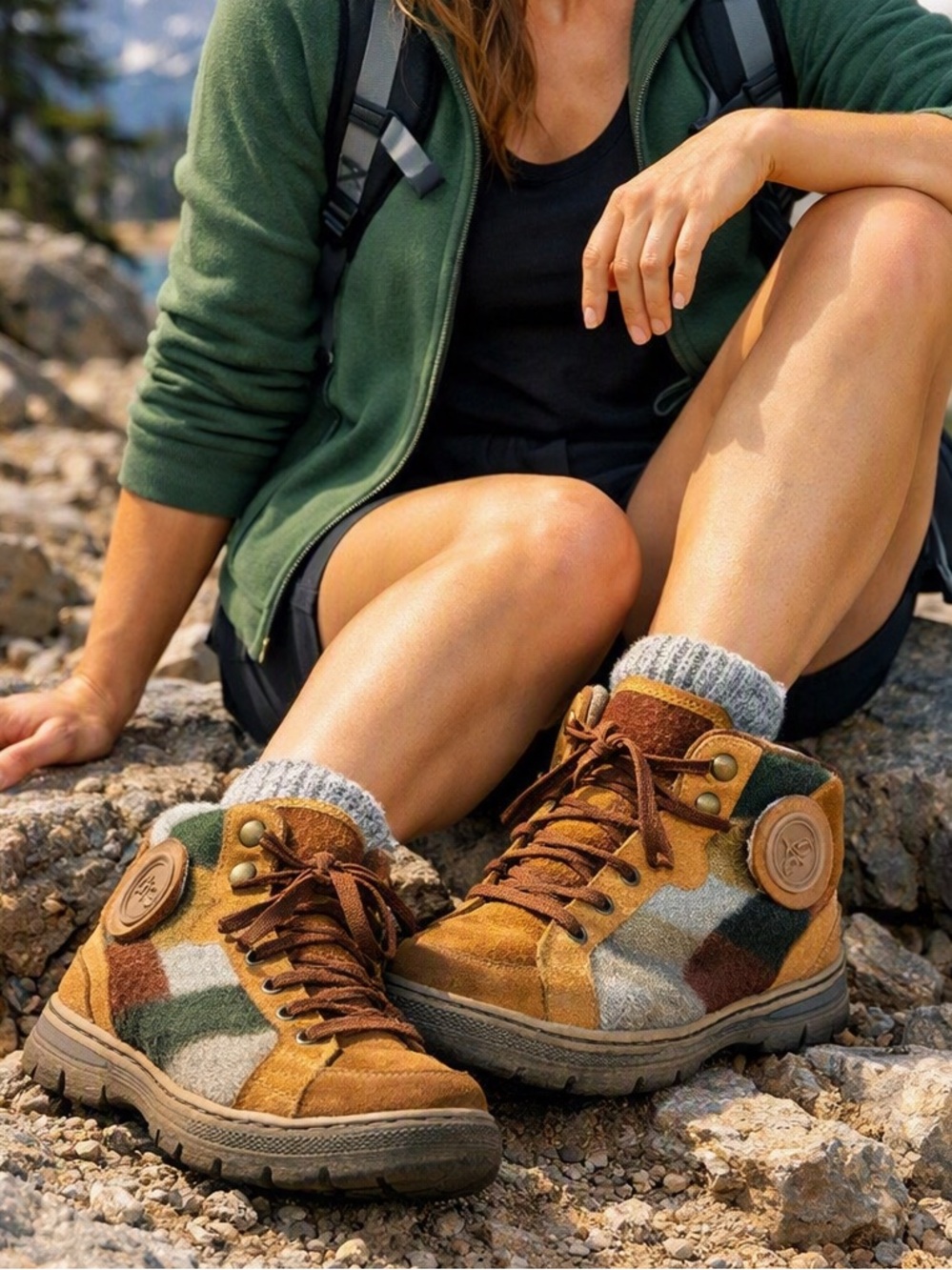 OTBT Women's Brown Multi Lace-Up Hiker Boots